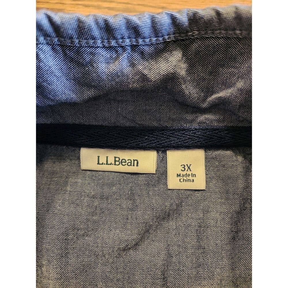 LL Bean Womens Soft Cotton‎ Rugby 1/4 Button Henley Long Sleeve Shirt 3XL - Picture 4 of 9